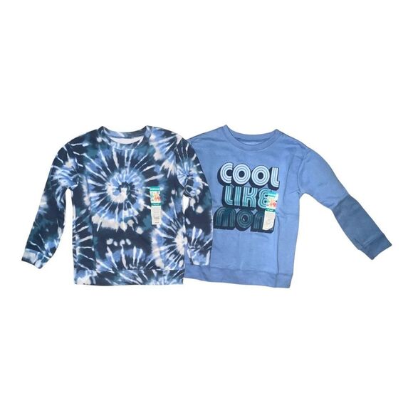 Garanimals Lot of Two Sweatshirts Blue Tie Dye Cool Like Mom Boys 5T NWT - Picture 1 of 7
